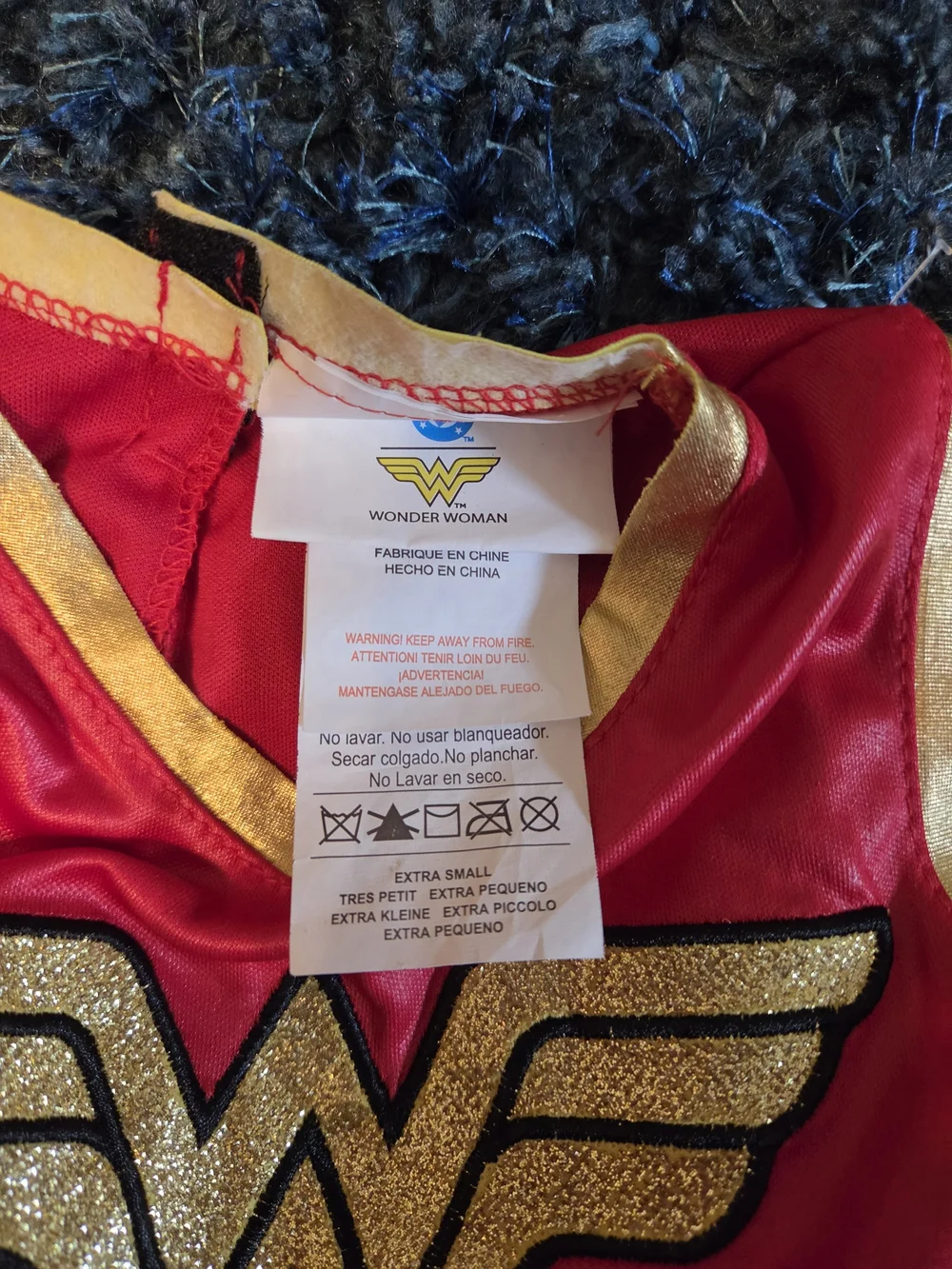 Wonder Woman Girls' Red & Blue Superhero Dress Costume